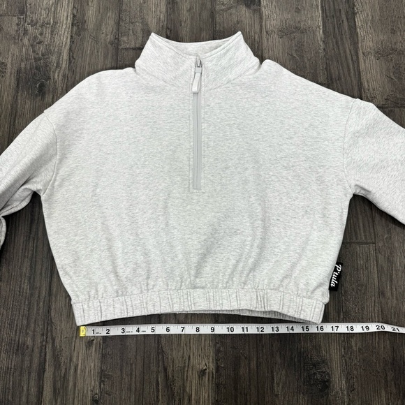 Ptula Mara Scrunch Sweatshirt Half Zip in Light Grey Size Large - Picture 10 of 12